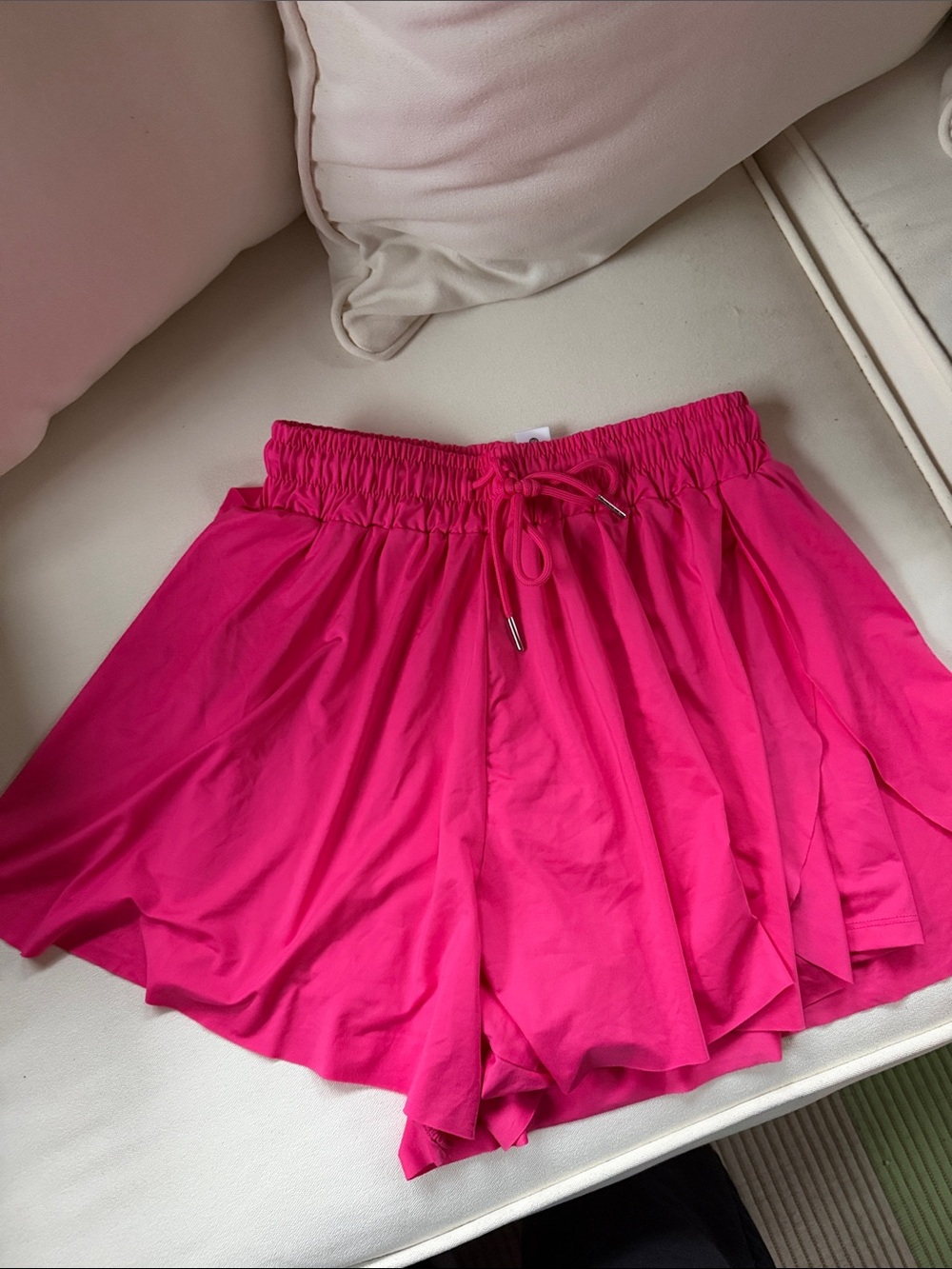 Love Tree Hot Pink Elastic-Waist Skort with Drawstring